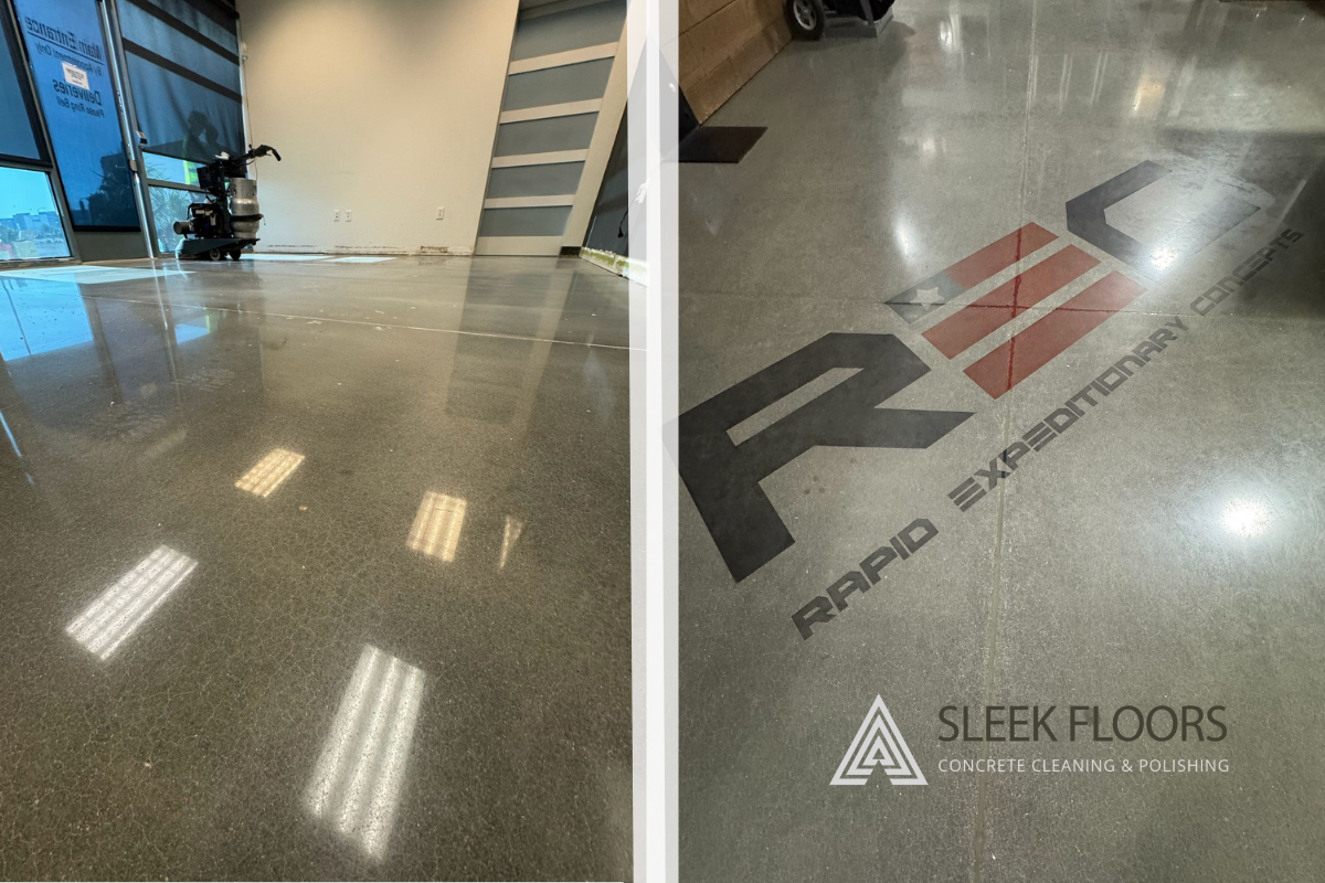 Sleek Floors team removing carpet in Las Vegas office space