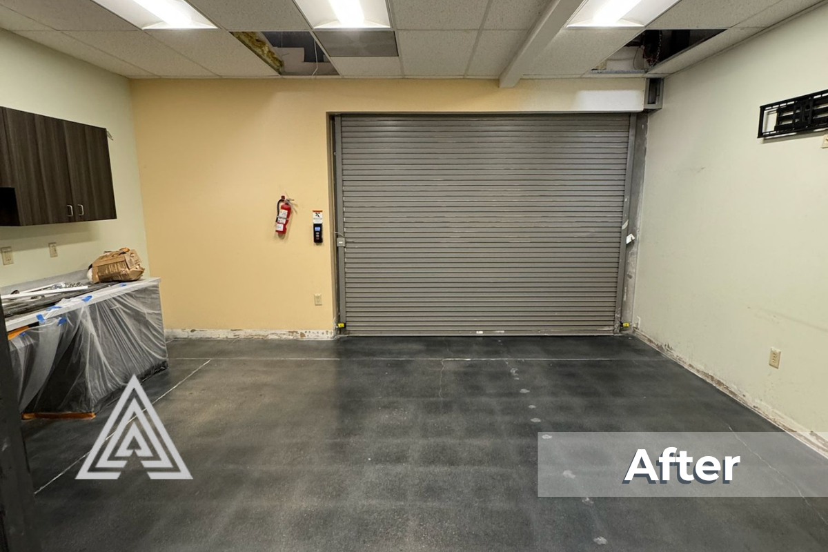 Surface preparation and carpet removal during office flooring project