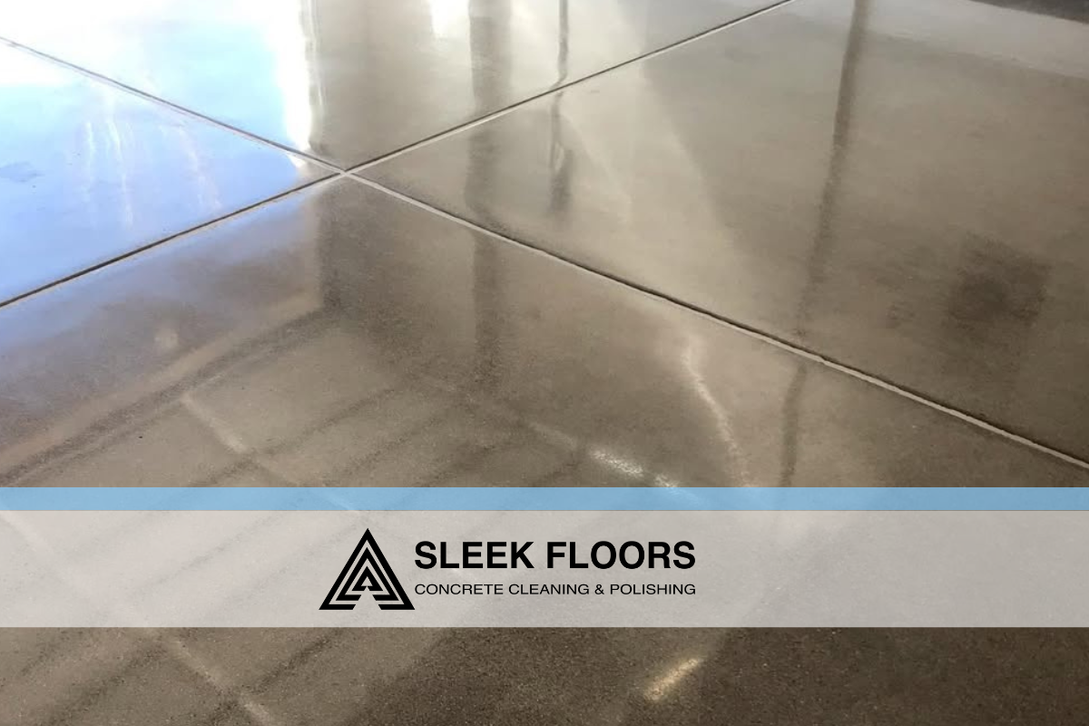 Grind and seal concrete flooring with natural reflectivity in Las Vegas commercial space