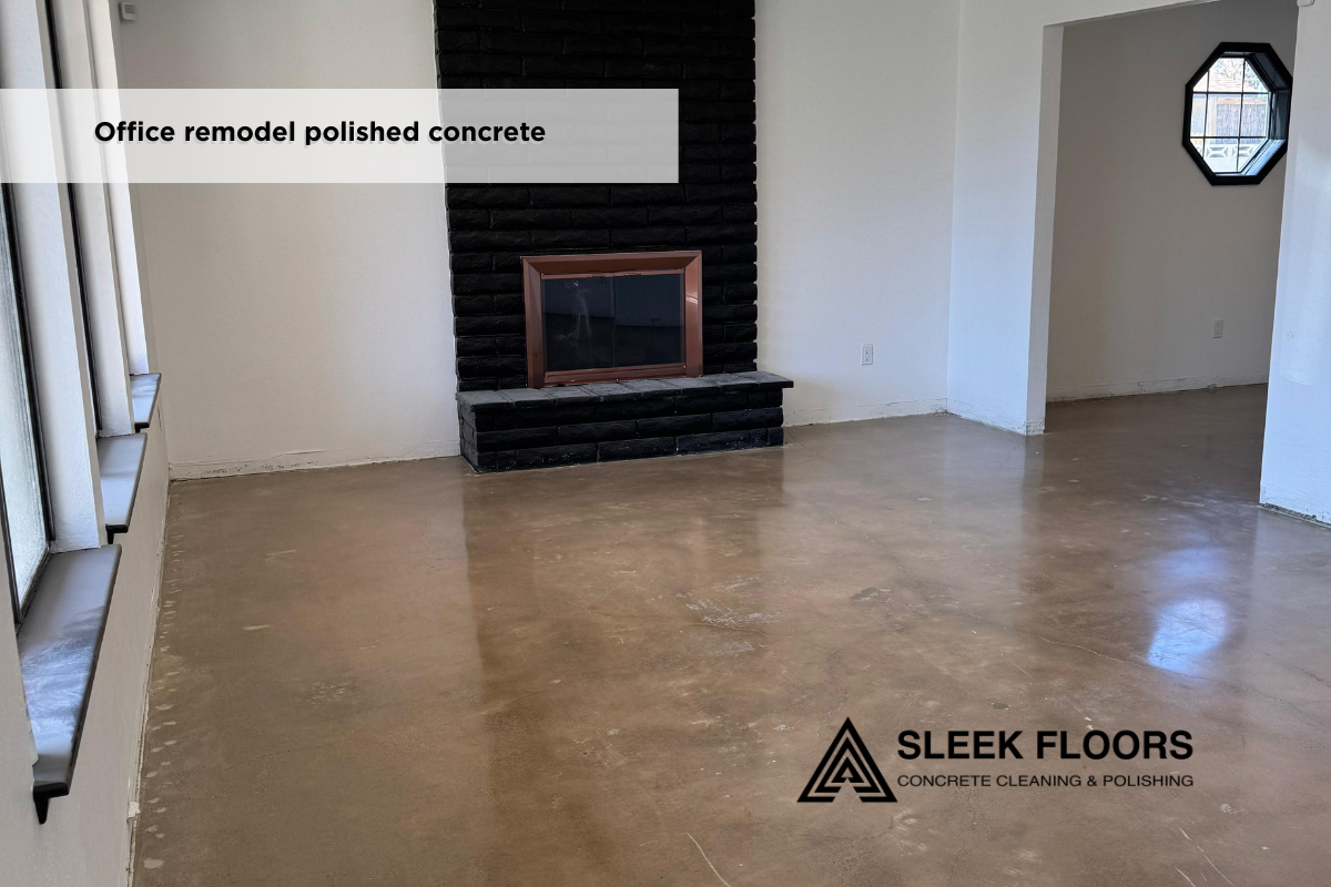Office remodel polished concrete