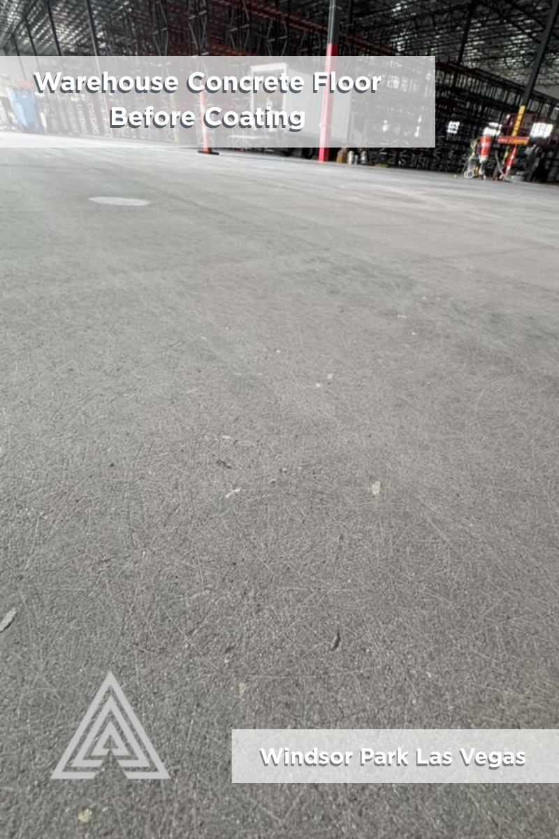 Concrete grinding and surface preparation in warehouse forklift area